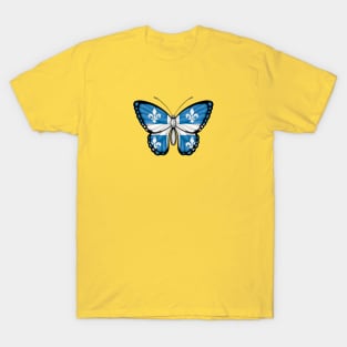 Quebec Flag Butterfly T-Shirt